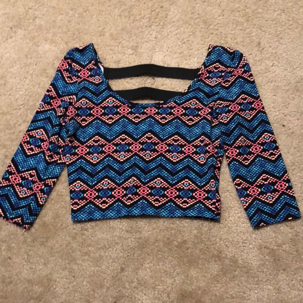 3/4 Sleeve Crop Top